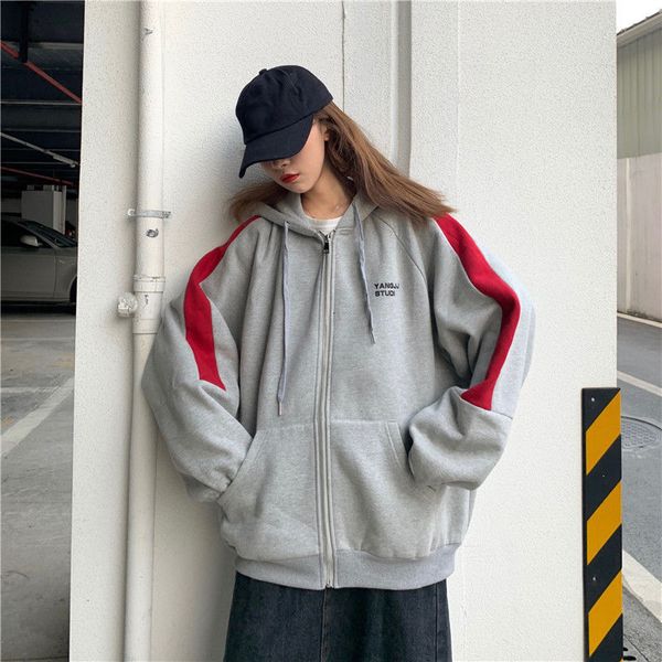 women hoodie 2021 new harajuku zipper loose korean style bf lazy retro plus velvet thick super fire jacket tide sweatshirt, Black
women hoodie 2021 new harajuku zipper loose korean style bf lazy retro plus velvet thick super fire jacket tide sweatshirt, Black