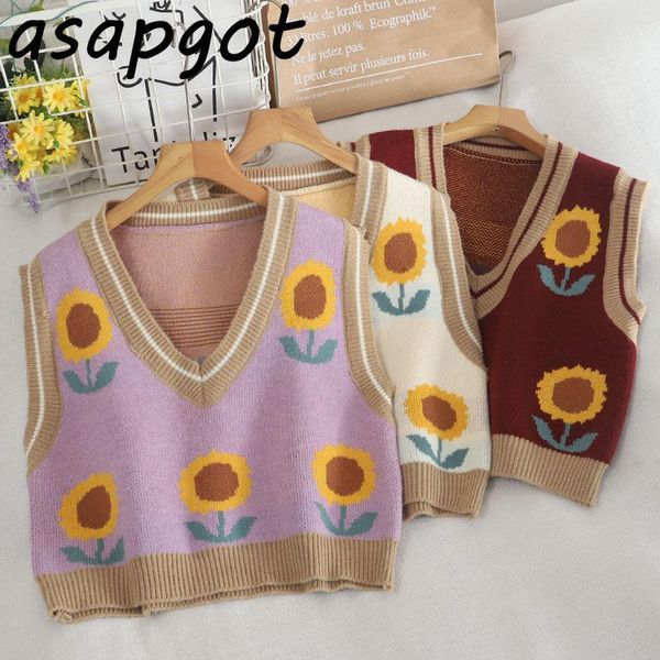 women's vests casual v neck sleeveless vest sweater autumn chic sunflower jacquard pullover short loose vintage wild japan, Black;white
women's vests casual v neck sleeveless vest sweater autumn chic sunflower jacquard pullover short loose vintage wild japan, Black;white