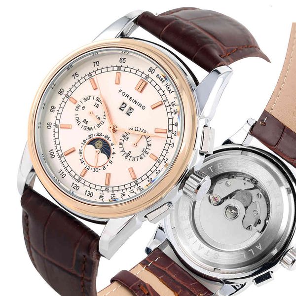 business automatic-self-winding mechanical watches luxury leather tape clocks men's gifts, Slivery;brown
business automatic-self-winding mechanical watches luxury leather tape clocks men's gifts, Slivery;brown