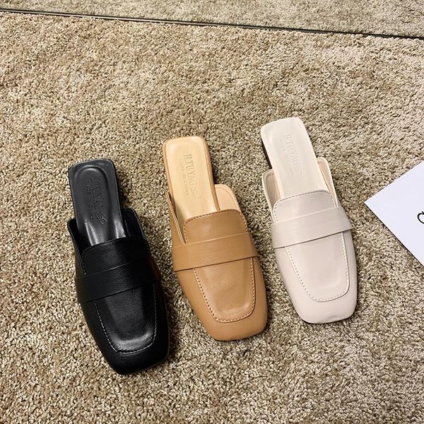 slippers 2021 summer half women shoes woman mules thick low heels cover square toe sandals solid leather casual slides, Black
slippers 2021 summer half women shoes woman mules thick low heels cover square toe sandals solid leather casual slides, Black