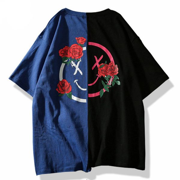 mens fashion streetwear t-shirts flower printed tees contrast color patchwork summer short sleeve male hip hop, White;black
mens fashion streetwear t-shirts flower printed tees contrast color patchwork summer short sleeve male hip hop, White;black