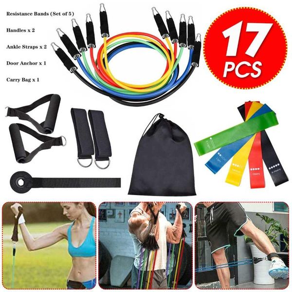 17pcs/set latex resistance bands training exercise yoga tubes pull rope,rubber expander elastic fitness with bag
17pcs/set latex resistance bands training exercise yoga tubes pull rope,rubber expander elastic fitness with bag