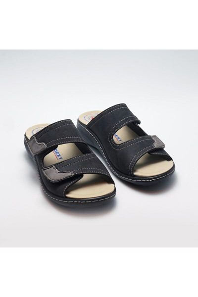 anatomic leather slipper for women two strip orthopedic foot fit comfort slippers, Black
anatomic leather slipper for women two strip orthopedic foot fit comfort slippers, Black