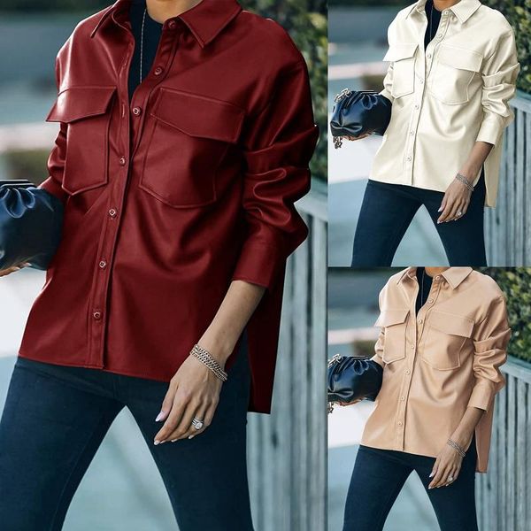 women's jackets winter jacket casual short long-sleeved suit with chest pockets and buttons leather clothes women, Black;brown
women's jackets winter jacket casual short long-sleeved suit with chest pockets and buttons leather clothes women, Black;brown