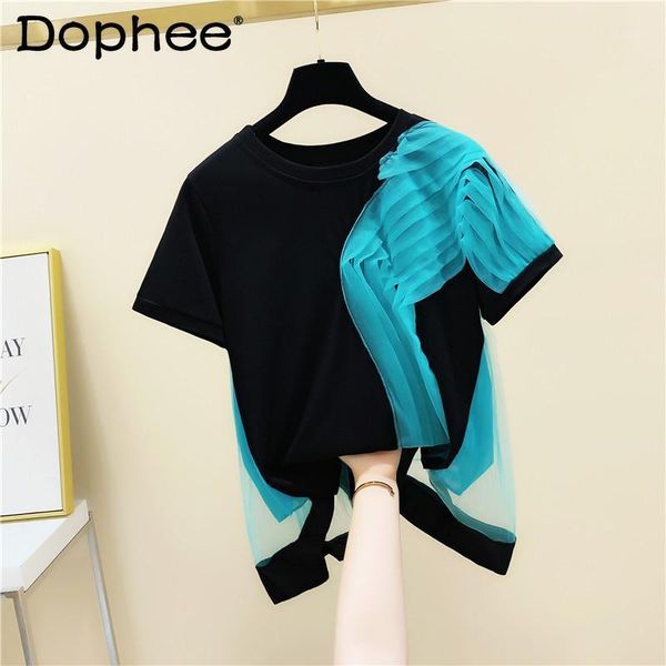 summer korean style loose slimming t-shirt women mesh pleated stitching casual short sleeve tshirt ladies tee harajuku women's, White
summer korean style loose slimming t-shirt women mesh pleated stitching casual short sleeve tshirt ladies tee harajuku women's, White