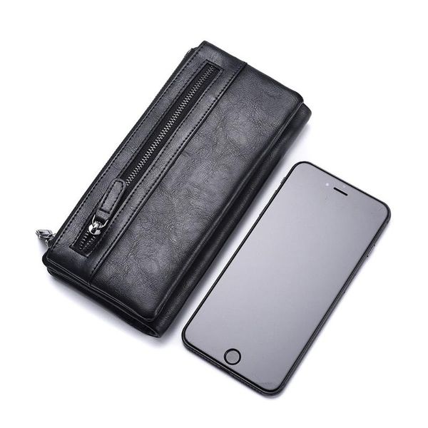 wallets men's wallet long retro multifunction handbag deconstructable soft leather zipper mobile phone bag, Red;black
wallets men's wallet long retro multifunction handbag deconstructable soft leather zipper mobile phone bag, Red;black