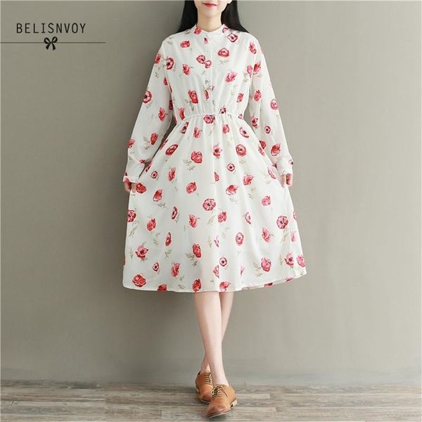 mori girl vintage women dresses autumn spring high waist mujer collar floral printed vestidos femininos chiffon elegant dress 210520, Black;gray
mori girl vintage women dresses autumn spring high waist mujer collar floral printed vestidos femininos chiffon elegant dress 210520, Black;gray