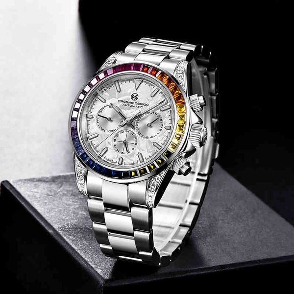 pagrne design classic luxury fashion men's mechanical watches brand stainless steel waterproof automatic watch reloj hombre, Slivery;brown
pagrne design classic luxury fashion men's mechanical watches brand stainless steel waterproof automatic watch reloj hombre, Slivery;brown