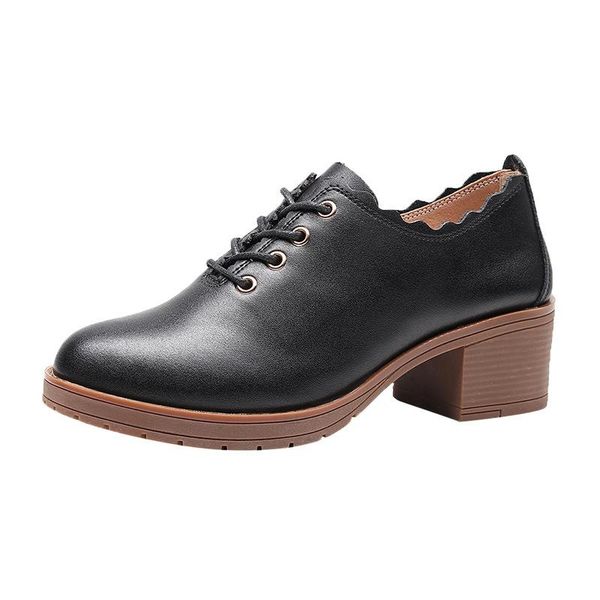 dress shoes vintage block heel pumps 2021 oxford for women spring fall lace up med heels leather office small big size 33-43, Black
dress shoes vintage block heel pumps 2021 oxford for women spring fall lace up med heels leather office small big size 33-43, Black