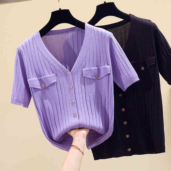 women's sweaters knitted cardigan women v-neck short sleeve sweater modis purple black c9p8, White;black
women's sweaters knitted cardigan women v-neck short sleeve sweater modis purple black c9p8, White;black