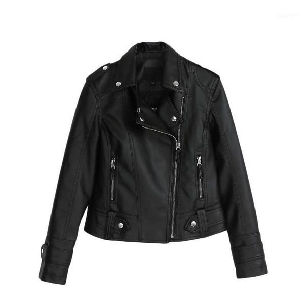 leather women's short jacket korean version of slim locomotive clothing student lapel all-match & faux, Black
leather women's short jacket korean version of slim locomotive clothing student lapel all-match & faux, Black