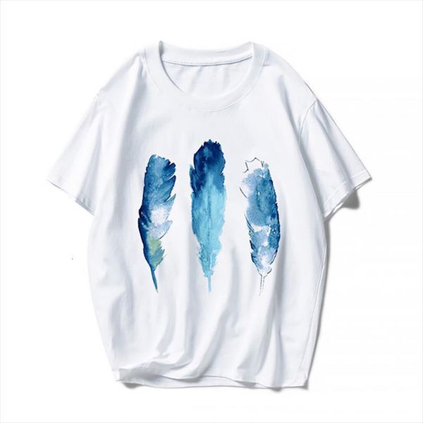 feather ladies casual summer mens t shirt and womens fashion white short sleeve harajuku coat, White;black
feather ladies casual summer mens t shirt and womens fashion white short sleeve harajuku coat, White;black