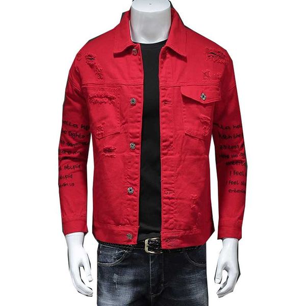 men's jackets 2021 fashion ripped denim jacket spring red white style casual youth, Black;brown
men's jackets 2021 fashion ripped denim jacket spring red white style casual youth, Black;brown