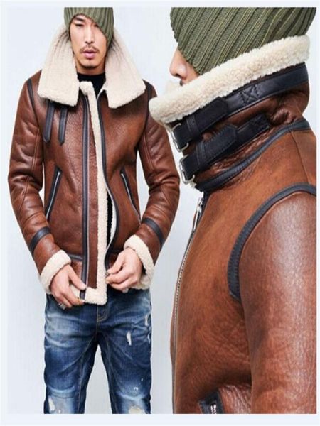 men's jackets autumn and winter vintage locomotive leather coat flying jacket lambhair warm long sleeve cardigan cotton fur, Black;brown
men's jackets autumn and winter vintage locomotive leather coat flying jacket lambhair warm long sleeve cardigan cotton fur, Black;brown
