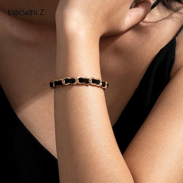 charm bracelets ingesight.z black/white color pu leather on hand twisted metal curb couple bangles for women 2021 jewelry, Golden;silver
charm bracelets ingesight.z black/white color pu leather on hand twisted metal curb couple bangles for women 2021 jewelry, Golden;silver
