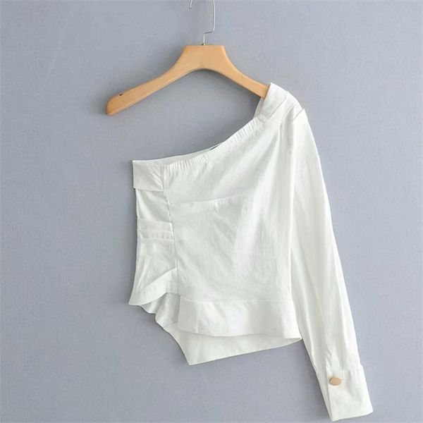 new women fashion solid color one shoulder pleated shirt blouses women irregular hem white roupas femininas chemise shirt ls3222
new women fashion solid color one shoulder pleated shirt blouses women irregular hem white roupas femininas chemise shirt ls3222