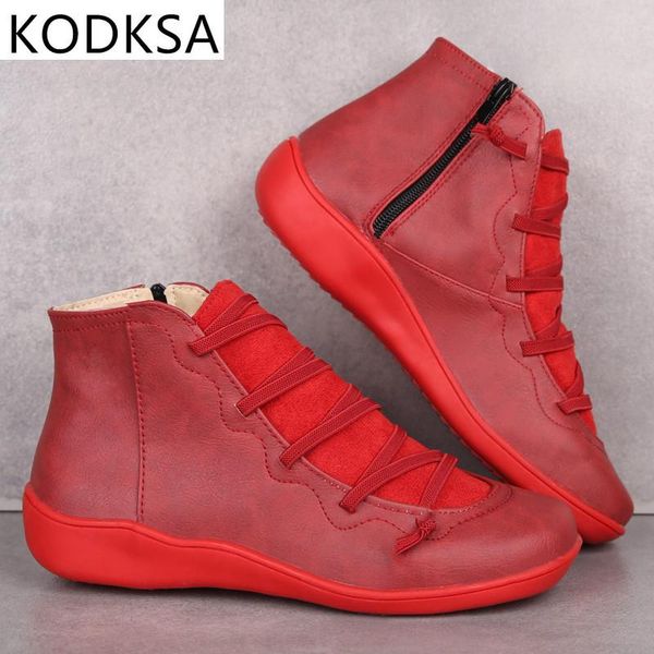 women leather ankle boots autumn winter cross strappy vintage punk flat ladies shoes woman botas, Black
women leather ankle boots autumn winter cross strappy vintage punk flat ladies shoes woman botas, Black