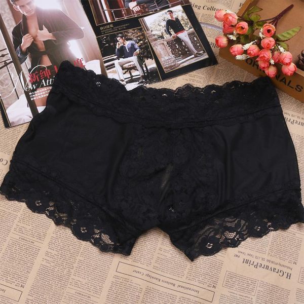 underpants men sissy lingerie panties see-through mesh lace trim undershorts stretchy waistband open buboxer shorts underwear, Black;white
underpants men sissy lingerie panties see-through mesh lace trim undershorts stretchy waistband open buboxer shorts underwear, Black;white