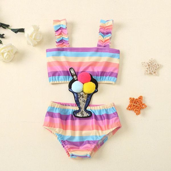 baby girl swimsuit rainbow striped romper sleeveless vest round collar sling beach ruffle cropped clothes summer one-pieces, Black
baby girl swimsuit rainbow striped romper sleeveless vest round collar sling beach ruffle cropped clothes summer one-pieces, Black