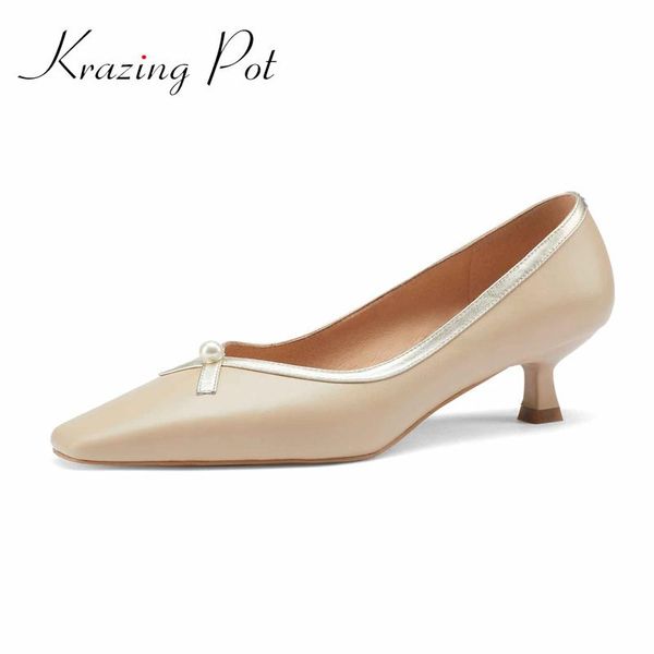 krazing pot plus size genuine leather square toe med heels shallow pearl dance party sweet girls dress slip on women pumps l31 shoes, Black
krazing pot plus size genuine leather square toe med heels shallow pearl dance party sweet girls dress slip on women pumps l31 shoes, Black
