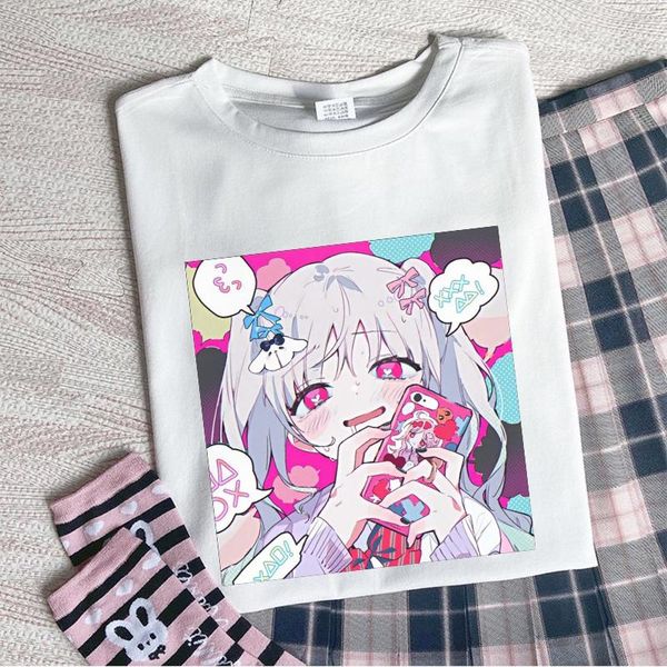 women's t-shirt summer japanese kawaii y2k anime women cute casual big size harajuku punk tees ulzzang streetwear ins clothes, White
women's t-shirt summer japanese kawaii y2k anime women cute casual big size harajuku punk tees ulzzang streetwear ins clothes, White