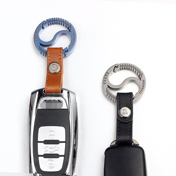 keychains high-grade leather keychain high-quality titanium men's waist hanging two ends opening and closing car key chain ring, Silver
keychains high-grade leather keychain high-quality titanium men's waist hanging two ends opening and closing car key chain ring, Silver