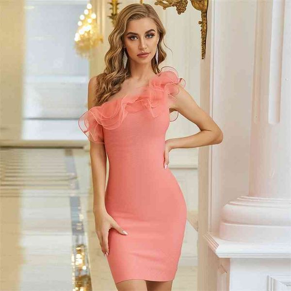 summer pink one shoulder bandage dress women ruffles sleeveless mesh vestidos club celebrity evening party 210507, Black;gray
summer pink one shoulder bandage dress women ruffles sleeveless mesh vestidos club celebrity evening party 210507, Black;gray