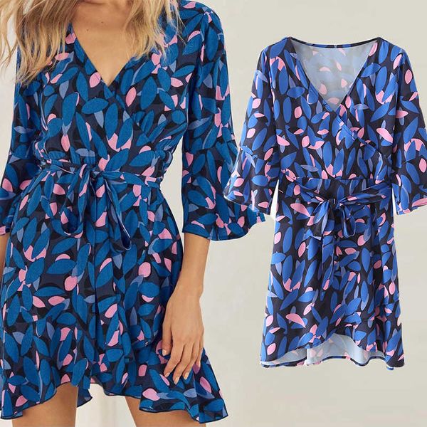 dress za fashion blue printed v-neck women summer casual chic slim belt street youth 210601, Black;gray
dress za fashion blue printed v-neck women summer casual chic slim belt street youth 210601, Black;gray