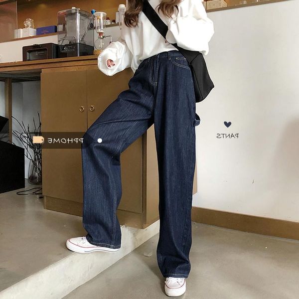 women's jeans spring autumn woman hole high waist loose straight wide legs simple casual streetwear retro all-match trend pants, Blue
women's jeans spring autumn woman hole high waist loose straight wide legs simple casual streetwear retro all-match trend pants, Blue