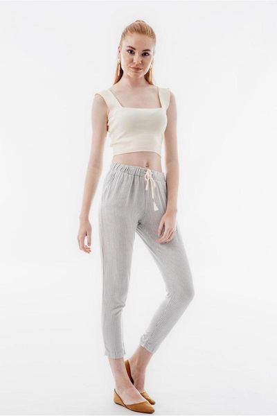 2021 fashion streetwear womens pants casual joggers gray indigo striped pockets women linen trousers & capris, Black;white
2021 fashion streetwear womens pants casual joggers gray indigo striped pockets women linen trousers & capris, Black;white