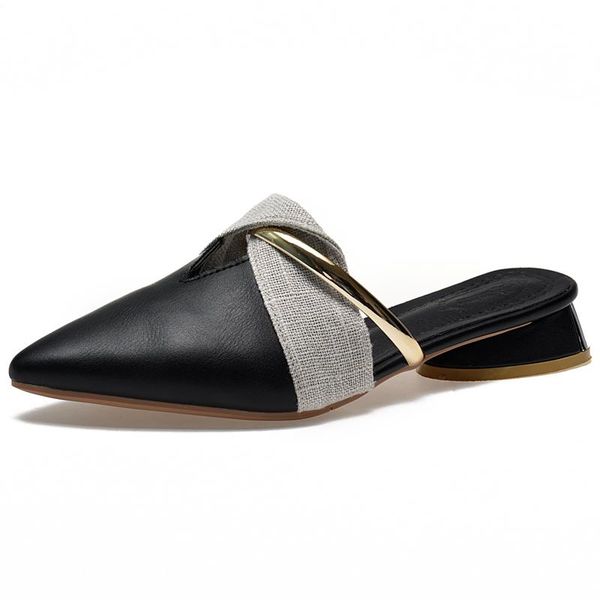 summer pointed toe elegant fashion ladies flat-heel slippers office work shoes outdoor casual comfortable beach, Black
summer pointed toe elegant fashion ladies flat-heel slippers office work shoes outdoor casual comfortable beach, Black