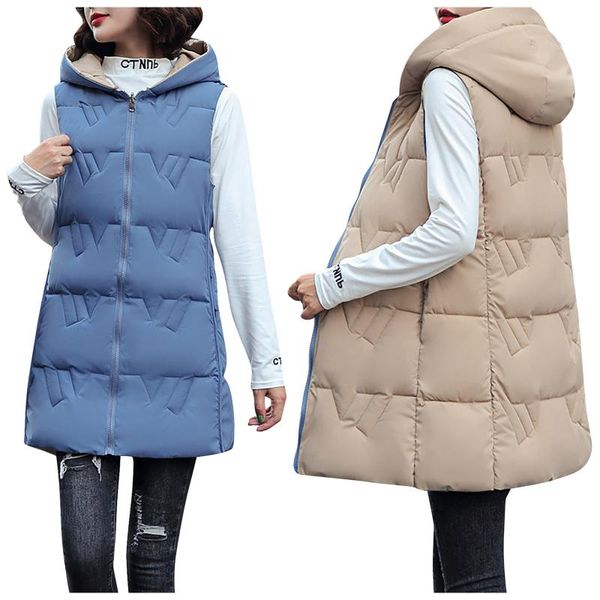 women's down & parkas 2021 women winter vest coat hooded long warm chaleco mujer gilet casaco feminino padded jacket#f3, Black
women's down & parkas 2021 women winter vest coat hooded long warm chaleco mujer gilet casaco feminino padded jacket#f3, Black