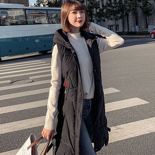 winter long vest for women down cotton padded coat sleeveless hooded outwear female autumn korean style warm waistcoat lady 210524, Black;white
winter long vest for women down cotton padded coat sleeveless hooded outwear female autumn korean style warm waistcoat lady 210524, Black;white