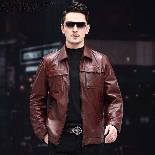 men's leather & faux ayunsue autumn coat men 100% cow jacket 2021 slim short genuine cowhide coats and jackets chaquetas hombre wpy4388, Black
men's leather & faux ayunsue autumn coat men 100% cow jacket 2021 slim short genuine cowhide coats and jackets chaquetas hombre wpy4388, Black