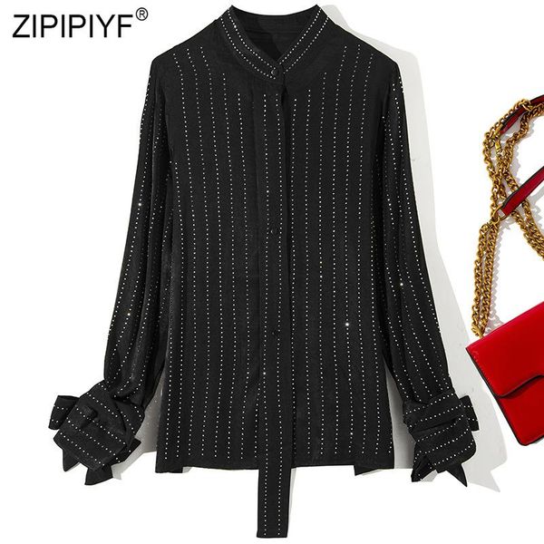 women's blouses & shirts 2021 spring fashion women blouse diamond design stand neck bow long sleeve casual summer chic solid color offi, White
women's blouses & shirts 2021 spring fashion women blouse diamond design stand neck bow long sleeve casual summer chic solid color offi, White