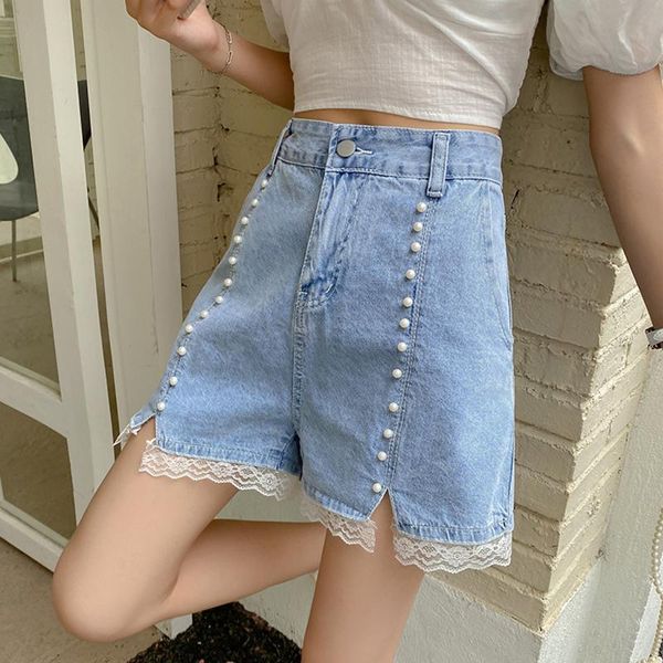women's shorts ailegogo summer women high waist beading decoration mini jeans lace patchwork retro streetwear wide leg loose blue denim, White;black
women's shorts ailegogo summer women high waist beading decoration mini jeans lace patchwork retro streetwear wide leg loose blue denim, White;black