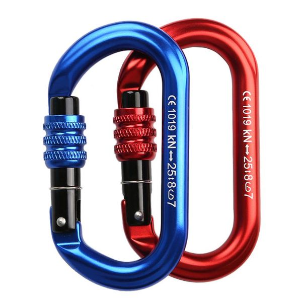 climbing carabiner screw locking gate heavy duty o-shape buckle hammock clip gear quick equipment cords, slings and webbing
climbing carabiner screw locking gate heavy duty o-shape buckle hammock clip gear quick equipment cords, slings and webbing