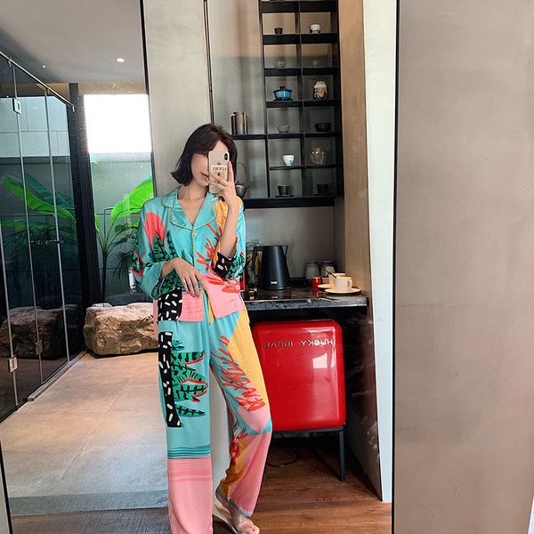 fashion loose silk home clothing suit spring autumn long sleeve pajamas women satin soft touch sleepwear, Blue;gray
fashion loose silk home clothing suit spring autumn long sleeve pajamas women satin soft touch sleepwear, Blue;gray