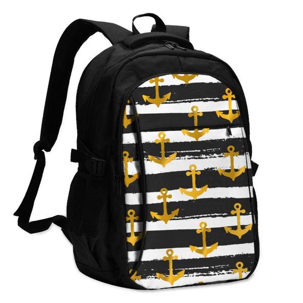 backpack usb charge women golden anchors with striped student letters print school bag teenager girls 
backpack usb charge women golden anchors with striped student letters print school bag teenager girls
