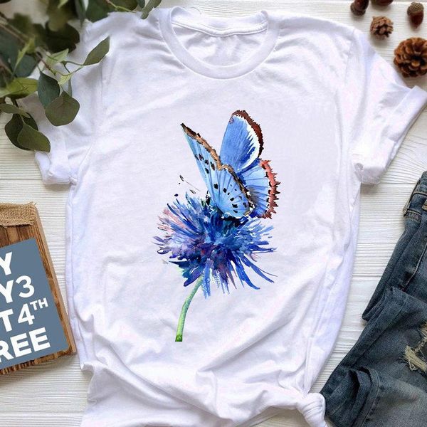 women's t-shirt summer blue butterfly t-shirts for women harajuku kawaii clothing print lady graphic t shirt ladies female tee, White
women's t-shirt summer blue butterfly t-shirts for women harajuku kawaii clothing print lady graphic t shirt ladies female tee, White