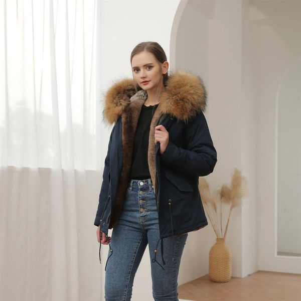women's fur & faux concise natural color lining warm parka leather out coat autumn winter, Black
women's fur & faux concise natural color lining warm parka leather out coat autumn winter, Black