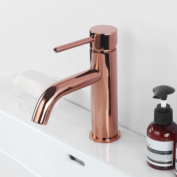 bathroom sink faucets rose gold brass basin faucet single handle deck mounted and cold water mixer tap 6suc
bathroom sink faucets rose gold brass basin faucet single handle deck mounted and cold water mixer tap 6suc