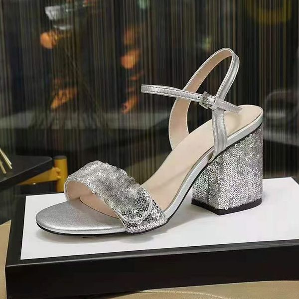 designer high-quality womens sandals classic buckle strap sequined cloth lady genuine leather shoe summer fashion chunky high-heeled shoes, Black
designer high-quality womens sandals classic buckle strap sequined cloth lady genuine leather shoe summer fashion chunky high-heeled shoes, Black