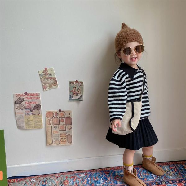 pullover girls boys sweater wool coat thicken velvet 2022 stripe warm winter autumn knitting cotton children's clothing, Blue
pullover girls boys sweater wool coat thicken velvet 2022 stripe warm winter autumn knitting cotton children's clothing, Blue