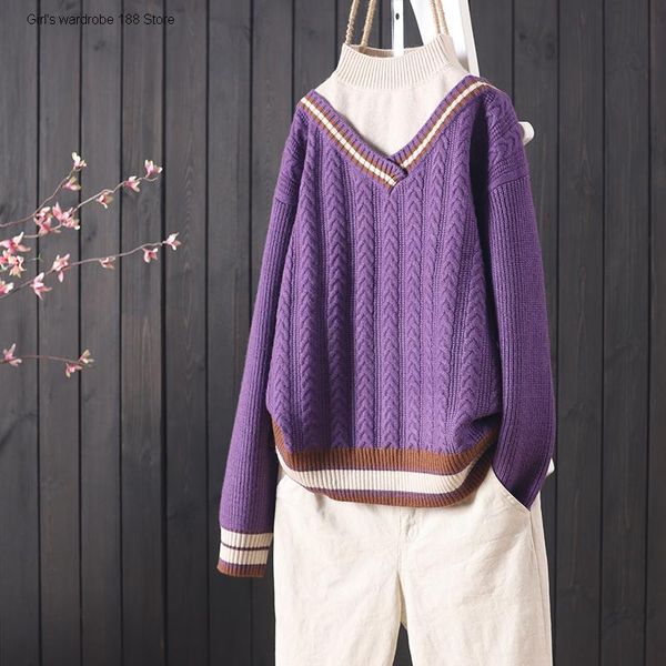 women's sweaters winter loose fake two-and-a-half high collar pullover sweater for wear leisure and arts college style long sleeve, White;black
women's sweaters winter loose fake two-and-a-half high collar pullover sweater for wear leisure and arts college style long sleeve, White;black