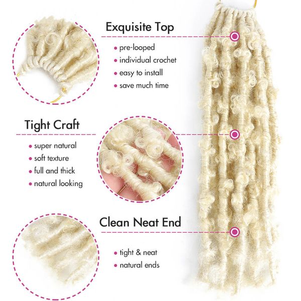 ombre blonde butterfly locs crochet hair 12 inch 5 packs for one head pre-looped short distressed locs crochet braids, Black
ombre blonde butterfly locs crochet hair 12 inch 5 packs for one head pre-looped short distressed locs crochet braids, Black