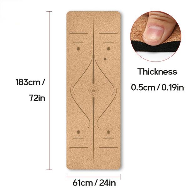 yoga mats durable non-slip fitness natural cork pilates sport mat training gym with position line exercise 70in
yoga mats durable non-slip fitness natural cork pilates sport mat training gym with position line exercise 70in