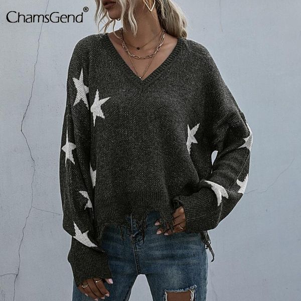 women's sweaters 2021 autumn v neck star printted sweater women casual long sleeve knitted oversized european design jumpers, White;black
women's sweaters 2021 autumn v neck star printted sweater women casual long sleeve knitted oversized european design jumpers, White;black