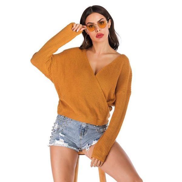 women's sweaters 2021 european and american cross-border foreign trade autumn winter v-neck solid color long-sleeved pullover women, White;black
women's sweaters 2021 european and american cross-border foreign trade autumn winter v-neck solid color long-sleeved pullover women, White;black