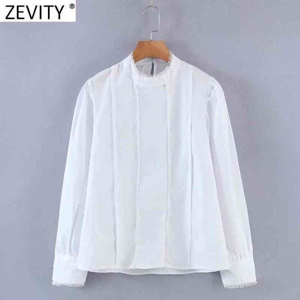 zevity women sweet stand collar lace ruffles decoration white shirts female puff sleeve pullover blouse roupas chic ls9091 210419
zevity women sweet stand collar lace ruffles decoration white shirts female puff sleeve pullover blouse roupas chic ls9091 210419